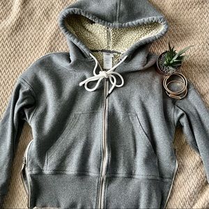 Cabi Apres Ski Sherpa Lined Zip Up Sweatshirt